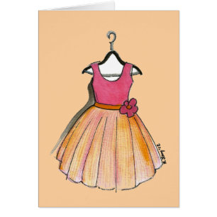 Rosa Orange Retro Mode Vintager 50er Prom Kleid