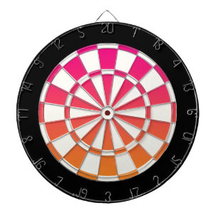 Rosa Orange Schwarz und Weiß Dartscheibe