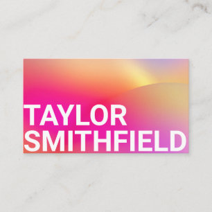 Rosa Orange Typografie Gradient Visitenkarte