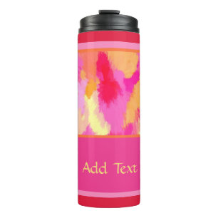 Rosa, orange und gelbe Farben Thermosbecher