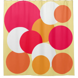 Rosa, orange und gelbe Polka-Punkte Duschvorhang