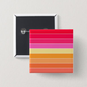 Rosa, orange und gelbe Wasserfarben Streifen Button