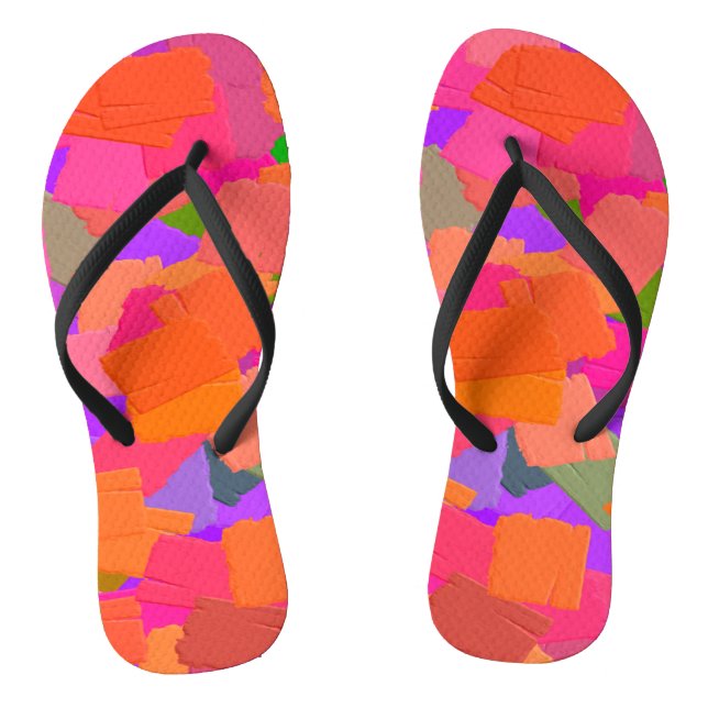Rosa, orange und Lila Abstrakt Flip Flops (Fußbett)