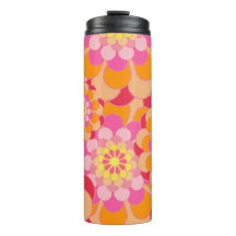 Rosa Orange und Rote Blume Power Retro
