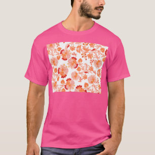 rosa orange und rote schöne Blumengestaltung T-Shirt