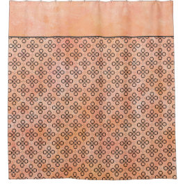 Rosa, orange und schwarzes Retro-Muster Duschvorhang
