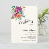 Rosa, Orange und Weiße Rosen Blumenstrauß Geburtst