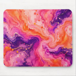 Rosa Orange Violetter Marmormuster Mousepad