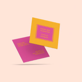 Rosa Orange-Visitenkarte Quadratische Visitenkarte