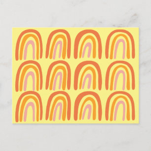 Rosa Orange Yellow Sweet Rainbow Pattern Postkarte