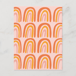 Rosa Orange Yellow Sweet Rainbow Pattern Postkarte