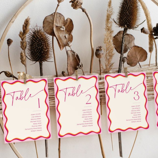 Rosa orangefarbene, weiche Grenzsitzkarten Einladung (Von Creator hochgeladen)