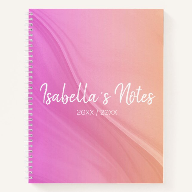 Rosa-orangefarbenes Spiral-Notebook in Letter (US) Notizbuch (Vorderseite)