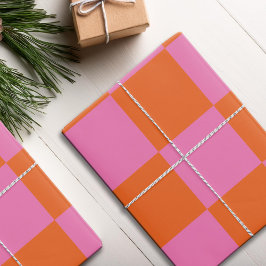 Rosa Orangengekreuztes Muster Geschenkpapier Set