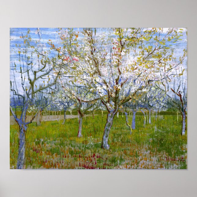 Rosa Orchard (F55) Van Gogh Fine Art Poster (Vorne)