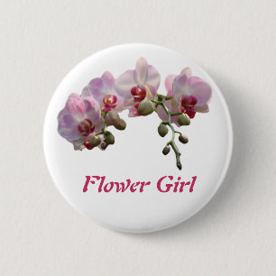 Rosa orchid Blume Hochzeitsknopf Button