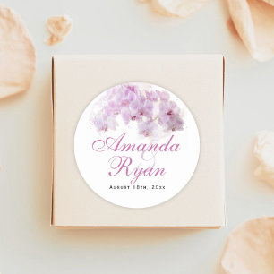 Rosa Orchid Blume Runder Aufkleber