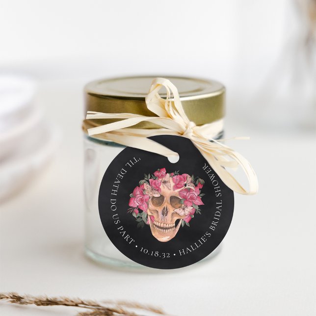 Rosa Orchid Blumenkehlkopf Halloween-Brautparty Geschenkanhänger (Von Creator hochgeladen)