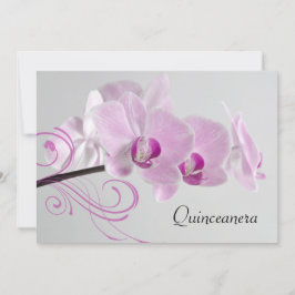 Rosa Orchid Elegance Quinceanera Einladung