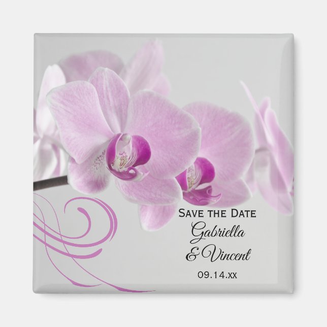 Rosa Orchid Elegance Wedding Save the Date Magnet (Vorne)