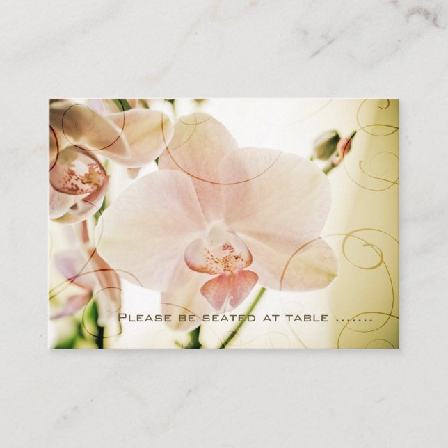 Rosa Orchid ・ Gästebuchkarte Platzkarte (Vorderseite)
