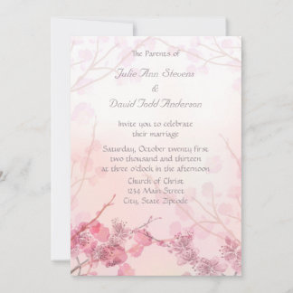 Rosa-Orchid-Hochzeit Einladung