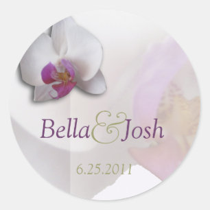 Rosa Orchid-Hochzeitsticker Runder Aufkleber