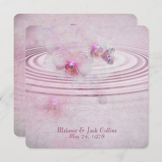 Rosa Orchid Ripple Wedding Vow Erneuerung Einladung (Vorne/Hinten)