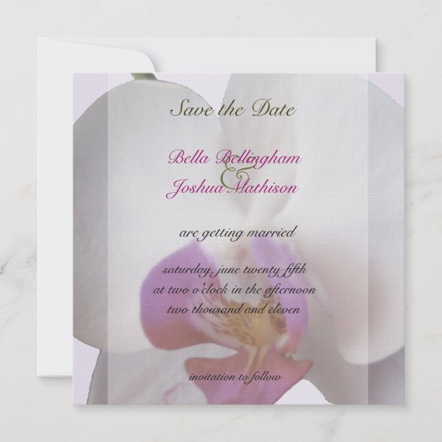 Rosa Orchid Save the Date Einladung (Vorderseite)