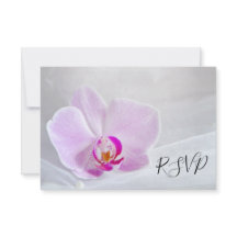 Rosa Orchid und Bridal Veil Wedding RSVP Card