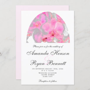 Rosa Orchid Watercolor Blume Floral Wedding Invit Einladung