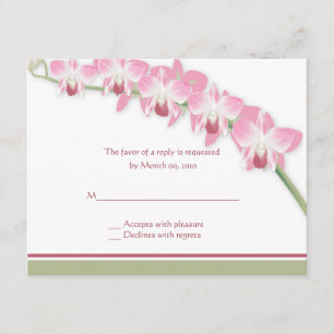 Rosa Orchid Wedding RSVP Cards Karte