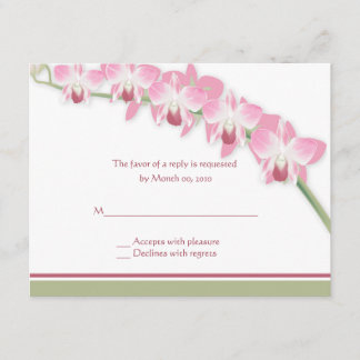 Rosa Orchid Wedding RSVP Cards Karte