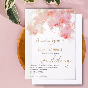 Rosa Orchidee Aquarell-Blume Florale Hochzeit