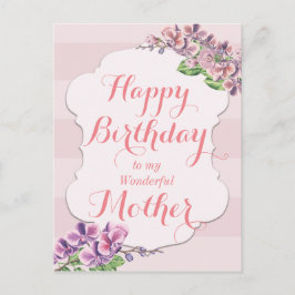 Rosa Orchidee Blume Frame Mutter Geburtstag Postkarte