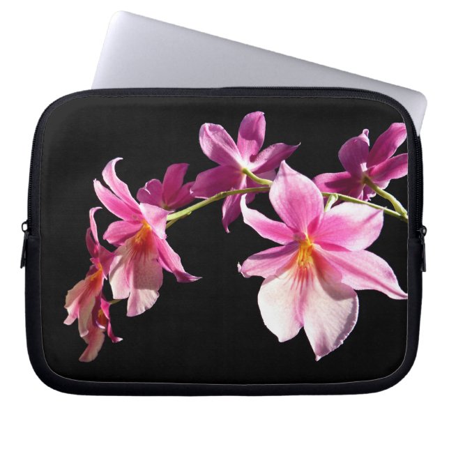Rosa Orchidee Laptopschutzhülle (Vorderseite)