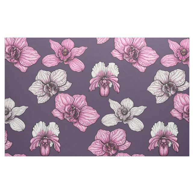 Rosa Orchideen-Blume Stoff (Fat Quarter (45,7 x 55,9 cm))