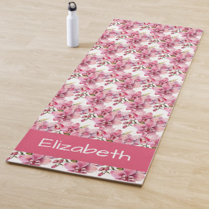 Rosa Orchideen Blume Yoga Mat Yogamatte