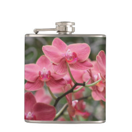 Rosa Orchideen-Blumen Flachmann