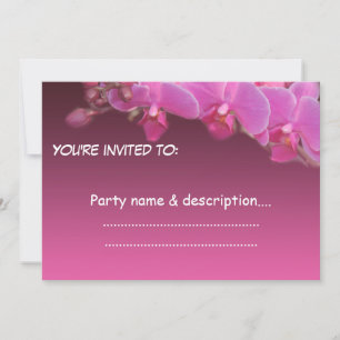 rosa Orchideen Blumen Party-Einladung Einladung
