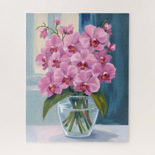Rosa Orchideen-Blumenstrauß Aquarell Puzzle