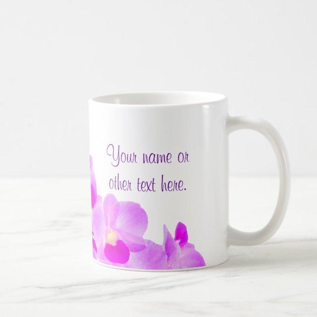 Rosa Orchideen-Blumenstrauß Tasse (Rechts)