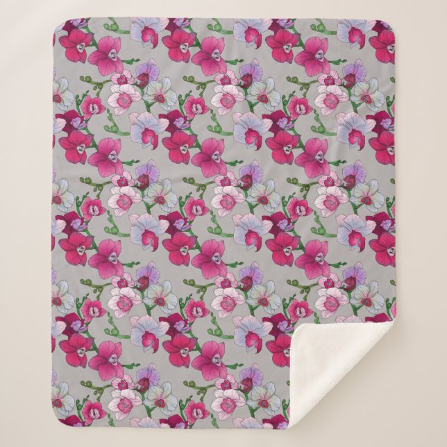 Rosa Orchideen in der Blüte Sherpadecke (Vorderseite)