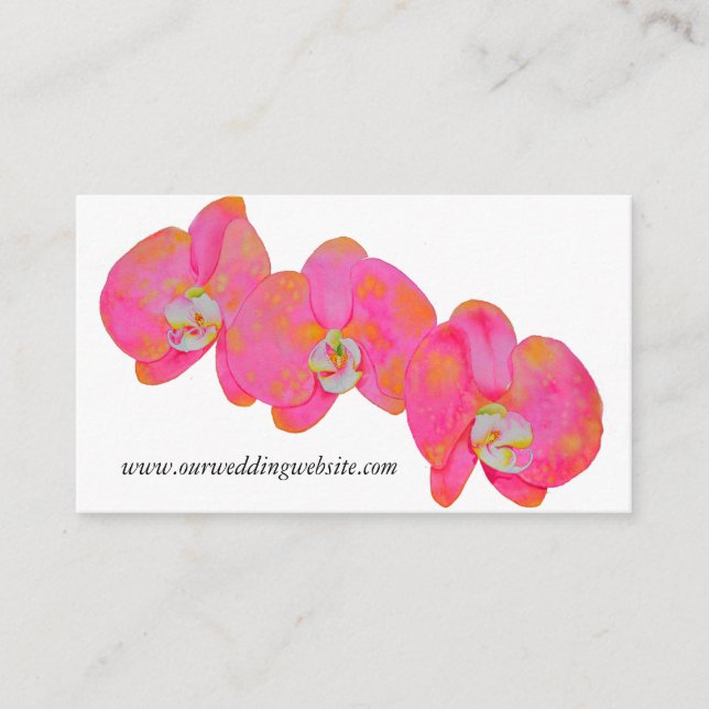 Rosa Orchideen in tropischer Blüte Visitenkarte (Vorderseite)