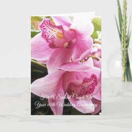 Rosa Orchideen Personalisiert 65. Hochzeitstag Karte