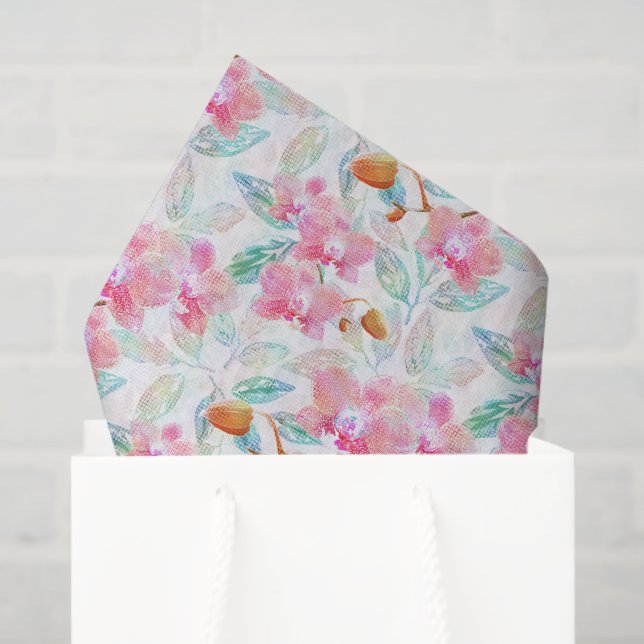 Rosa Orchideen. Seidenpapier (Geschenktüte)