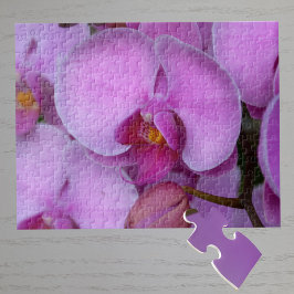 Rosa Orchideenblüten Botanische Fotografie Puzzle