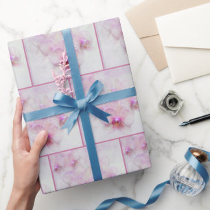Rosa Orchideenblüten Geschenkpapier
