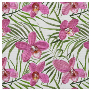 Rosa Orchideenmuster Stoff