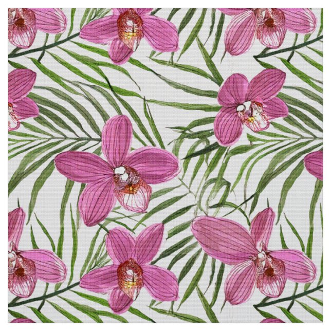 Rosa Orchideenmuster Stoff (Muster)